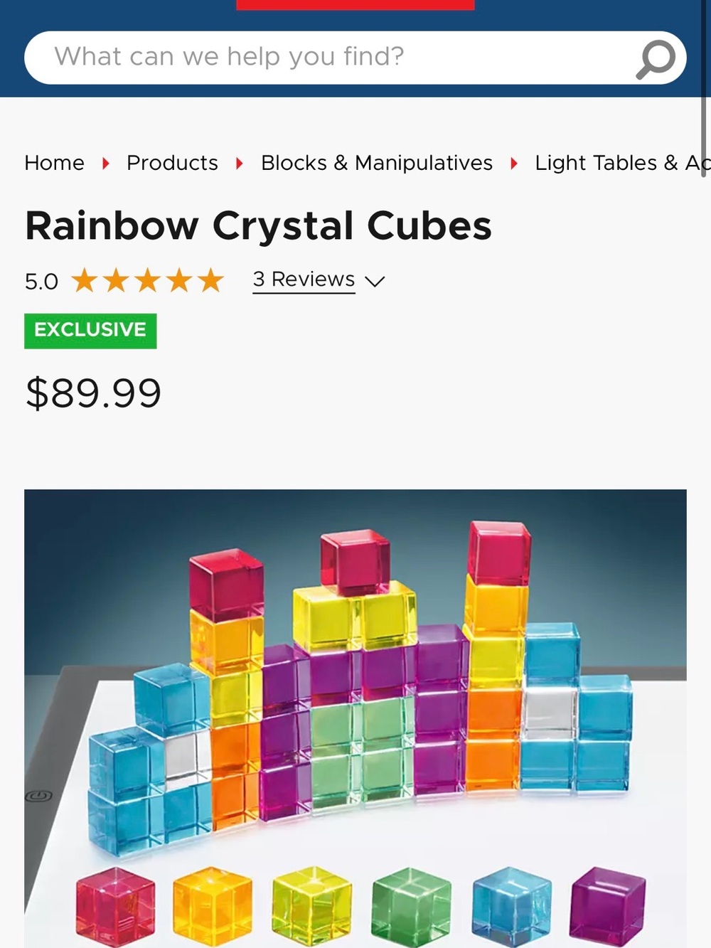 Rainbow Crystal Cubes - Colorful Translucent Stacking Set - Picture 2 of 7